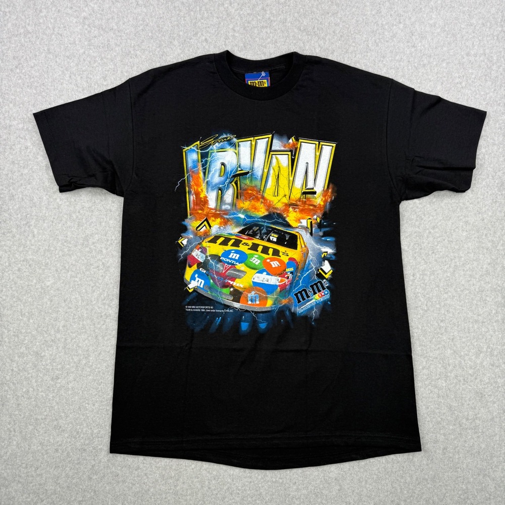 Vintage M&Ms Racing Team Ernie Irvan Shirt Black Large 1999 #36 NASCAR Made USA